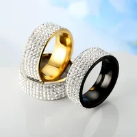 Wholesale Jewelry Fashion Geometric Stainless Steel Artificial Gemstones 18K Gold Plated Diamond Rings main image 1