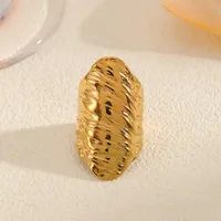 Retro Classic Style Geometric 304 Stainless Steel 18K Gold Plated Women's Rings main image 3
