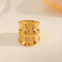Retro Classic Style Geometric 304 Stainless Steel 18K Gold Plated Women's Rings main image 4