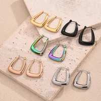 1 Pair/Package Casual Modern Style Simple Style U Shape Multicolor Handmade Polishing Plating 304 Stainless Steel 18K Gold Plated Colorful Plating Rose Gold Plated Earrings main image 1