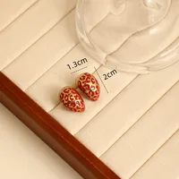 1 Pair IG Style Retro Streetwear Water Droplets 304 Stainless Steel Ear Studs main image 4