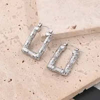 1 Pair/Package Casual Modern Style Simple Style Multicolor Bamboo Joint Simple Handmade Polishing Plating 304 Stainless Steel 18K Gold Plated Colorful Plating Rose Gold Plated Hoop Earrings Earrings main image 5