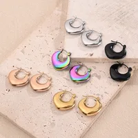 1 Pair/Package Casual Modern Style Simple Style V Shape Multicolor Simple Handmade Polishing Plating 304 Stainless Steel 18K Gold Plated Colorful Plating Rose Gold Plated Earrings main image 1