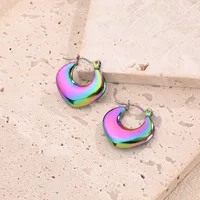 1 Pair/Package Casual Modern Style Simple Style V Shape Multicolor Simple Handmade Polishing Plating 304 Stainless Steel 18K Gold Plated Colorful Plating Rose Gold Plated Earrings main image 3