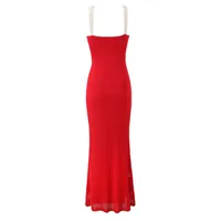 Women's Strap Dress Elegant Streetwear Strap Sleeveless Contrast Collar Maxi Long Dress Holiday Banquet Travel main image 3