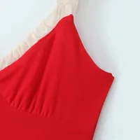 Women's Strap Dress Elegant Streetwear Strap Sleeveless Contrast Collar Maxi Long Dress Holiday Banquet Travel main image 5