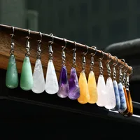 1 Pair Simple Style Water Droplets Alloy Natural Stone Drop Earrings main image 6