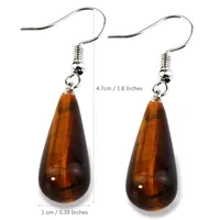 1 Pair Simple Style Water Droplets Alloy Natural Stone Drop Earrings main image 2