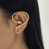 1 Piece Retro Classic Style Snake Plating Alloy Rhinestones Ear Cuffs main image 2