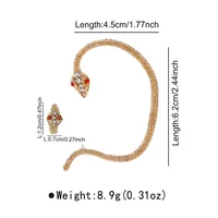 1 Piece Retro Classic Style Snake Plating Alloy Rhinestones Ear Cuffs sku image 1
