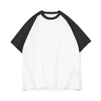 Contrast Color Raglan Cotton Short-Sleeved T-shirt Custom Class Uniform Printed Logo Student Sports Meeting Group Clothes Culture Advertising Shirt main image 1