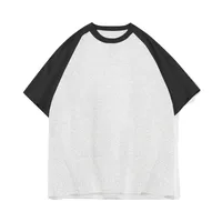 Contrast Color Raglan Cotton Short-Sleeved T-shirt Custom Class Uniform Printed Logo Student Sports Meeting Group Clothes Culture Advertising Shirt main image 2