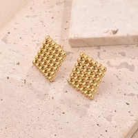 1 Pair/Package Casual Modern Style Simple Style Multicolor Simple Rhombus Handmade Polishing Plating 304 Stainless Steel 18K Gold Plated Colorful Plating Rose Gold Plated Ear Studs main image 5