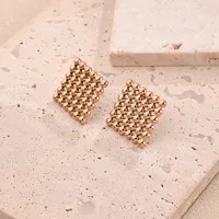 1 Pair/Package Casual Modern Style Simple Style Multicolor Simple Rhombus Handmade Polishing Plating 304 Stainless Steel 18K Gold Plated Colorful Plating Rose Gold Plated Ear Studs main image 6