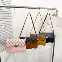 Women's Pu Leather Color Block Plaid Streetwear Sewing Thread Square Flip Cover Square Bag main image 1