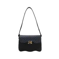 Women's Pu Leather Color Block Plaid Streetwear Sewing Thread Square Flip Cover Square Bag main image 4