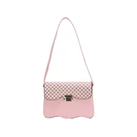 Women's Pu Leather Color Block Plaid Streetwear Sewing Thread Square Flip Cover Square Bag sku image 2
