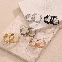1 Pair/Package Casual Modern Style Simple Style Flower Handmade Polishing Plating 304 Stainless Steel 18K Gold Plated Plating Color Rose Gold Plated Earrings main image 1