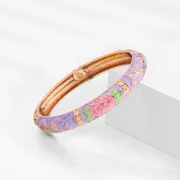 Ethnic Style Flower Zinc Alloy Enamel Women's Bangle main image 2