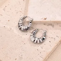 1 Pair/Package Casual Modern Style Simple Style U Shape Multicolor Simple Handmade Polishing Plating 304 Stainless Steel 18K Gold Plated Colorful Plating Rose Gold Plated Earrings main image 3
