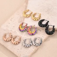 1 Pair/Package Casual Modern Style Simple Style U Shape Multicolor Simple Handmade Polishing Plating 304 Stainless Steel 18K Gold Plated Colorful Plating Rose Gold Plated Earrings main image 1