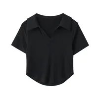 170G Short Slim-Fit Polo Collar Short Sleeve T-shirt Modal 95% Cotton 5% Spandex Open Version Custom Design main image 3