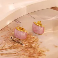 1 Pair Simple Style C Shape Round 304 Stainless Steel 18K Gold Plated Earrings Ear Studs main image 5