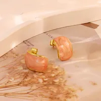 1 Pair Simple Style C Shape Round 304 Stainless Steel 18K Gold Plated Earrings Ear Studs main image 7