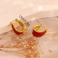 1 Pair Simple Style C Shape Round 304 Stainless Steel 18K Gold Plated Earrings Ear Studs main image 3