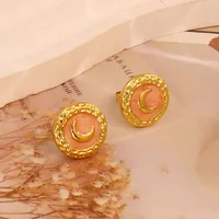 1 Pair Simple Style C Shape Round 304 Stainless Steel 18K Gold Plated Earrings Ear Studs sku image 6