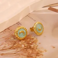 1 Pair Simple Style C Shape Round 304 Stainless Steel 18K Gold Plated Earrings Ear Studs sku image 7