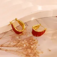 1 Pair Simple Style C Shape Round 304 Stainless Steel 18K Gold Plated Earrings Ear Studs sku image 10