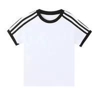 220G Contrast Color Stripe Short-Sleeved T-shirt 40 Pieces 1*1 Rib 92% Cotton 8% Spandex Open Version Custom Printed Logo main image 3
