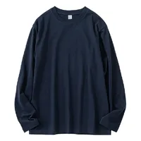 260G Long Sleeve Pure Cotton T-shirt Printing Japanese Style Heavy Drop Shoulder Round Neck Bottoming Shirt Cultural Shirt Custom Printed Logo main image 1
