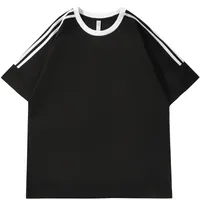 230G Fashion Brand Ponte De Roma Summer Sweat Absorbing Breathable And Loose T-shirt Drop Shoulder Round Neck T-shirt DIY Custom Printed Logo main image 1