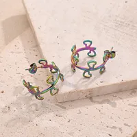 1 Pair/Package Casual Modern Style Simple Style Red Heart Handmade Polishing Plating 304 Stainless Steel 18K Gold Plated Plating Color Rose Gold Plated Earrings main image 4