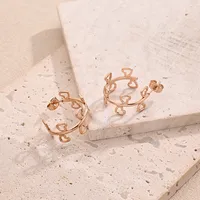 1 Pair/Package Casual Modern Style Simple Style Red Heart Handmade Polishing Plating 304 Stainless Steel 18K Gold Plated Plating Color Rose Gold Plated Earrings main image 3