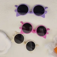 Sweet Simple Style Solid Color Resin Special-Shaped Mirror Full Frame Glasses main image 4