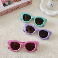 Sweet Simple Style Solid Color Resin Special-Shaped Mirror Full Frame Glasses main image 1