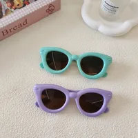 Sweet Simple Style Solid Color Resin Special-Shaped Mirror Full Frame Glasses main image 4