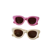 Sweet Simple Style Solid Color Resin Special-Shaped Mirror Full Frame Glasses main image 5
