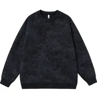 American-Style European-Style Starry Sweater Printing 450G Heavy Fashion Brand Drop Shoulder Loose Round-Neck Shirt Custom Printed Logo main image 1