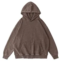 INS Cross-Border American Plus Size Distressed Hooded Sweater European Size Washed Waxed Drop Shoulder Loose Hoodie Custom Logo main image 1