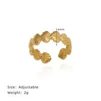 Hawaiian Tropical Conch Shell 304 Stainless Steel Women's Open Rings sku image 1