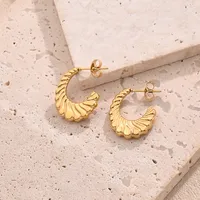 1 Pair/Package Casual Modern Style Simple Style C Shape Multicolor Simple Handmade Polishing Plating 304 Stainless Steel 18K Gold Plated Colorful Plating Rose Gold Plated Ear Studs main image 4
