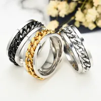 Titanium&stainless Steel Fashion Geometric Ring  (8mm Steel Color 6) Nhtp0035-8mm-steel-color-6 main image 1