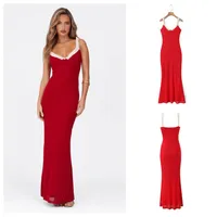 Women's Strap Dress Elegant Streetwear Strap Sleeveless Contrast Collar Maxi Long Dress Holiday Banquet Travel main image 1