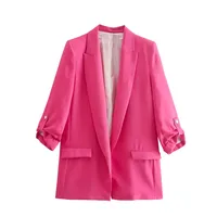 Women's Elegant Solid Color Zipper Coat main image 4