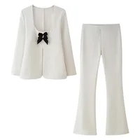 Holiday Banquet Travel Women's Casual Elegant Streetwear Bow Knot Polyester Pant Co-ord Set Shorts Sets main image 2