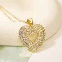 Retro Classic Style Commute Red Heart Copper Women's Pendant Necklace main image 3